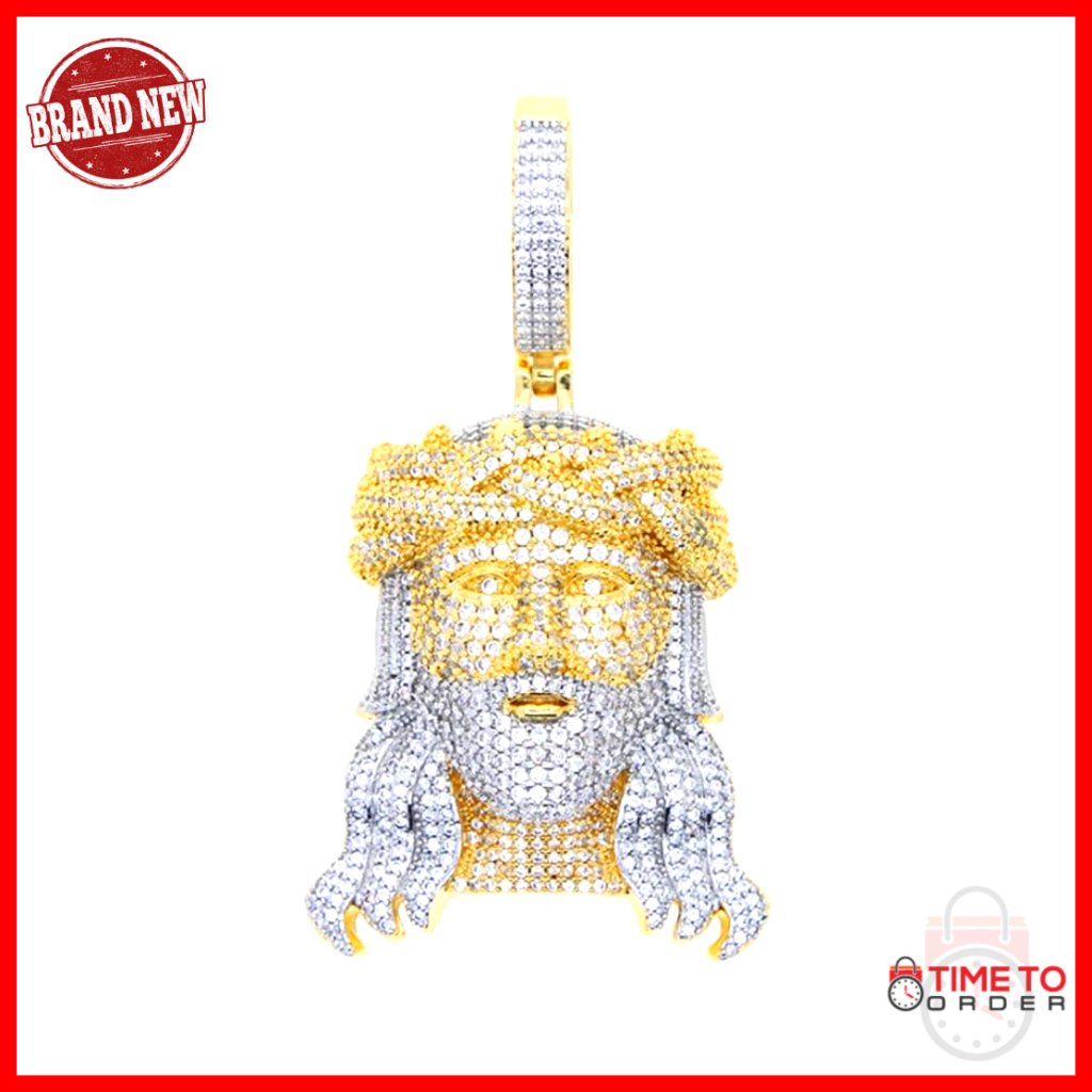 Sterling Silver Jesus Head Pendant Necklace, 24 Inch Chain, Religious Jewelry